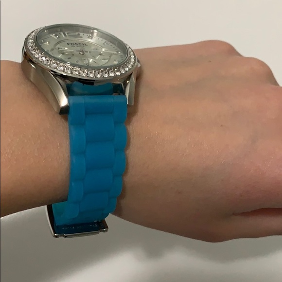 Fossil Bejeweled Women’s Watch with Jelly Band main image 4
